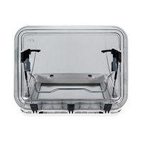 Hublot de toit LED en verre acrylique 700x500mm avec moustiquaire et pare-soleil pour caravane et camping-car, cadre ASA