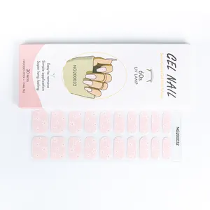 Wholesale High Quality Nail Art Stickers Decals Semi Cured Gel Nail Strips Uv Gel Nail Stickers Semi Cured