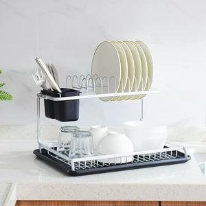 Escurridor de Platos Doble Multifuncional Moderno de Aluminio y PP, Organizador de <span class=keywords><strong>Cocina</strong></span>, Escurridor de Platos, Almacenamiento de Ollas, Plato/Barco - Product Image 3