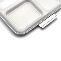 Boîte alimentaire pour enfants, étanche, sans BPA, grande capacité, 4 compartiments, lavable au lave-vaisselle, en acier inoxydable, écologique, de qualité alimentaire