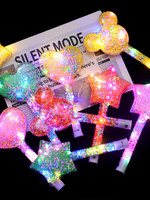 Bâtons LED en mousse fluorescente lumineuse en plastique, imprimés en typographie, style ROMANCE, en forme d'étoile à cinq branches et de cœur, promotionnels