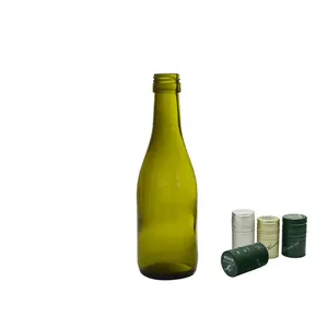 187ml Alcohol Dark Green Screw Caps Mini Wine Glass Liquor Bottles For Wholesale CY-432