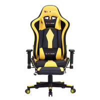 Chaise de jeu ergonomique moderne en cuir PU à dossier haut avec repose-pieds pivotant pour bureau et configuration de jeu à domicile – Vente en gros