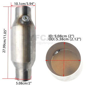 Yfcat เครื่องฟอกไอเสียรถยนต์อเนกประสงค์ขนาด2นิ้ว2.25นิ้ว2.5นิ้ว3 "เซลล์400ตัวเร่งปฏิกิริยาไหลสูงเครื่องฟอกไอเสียแบบกลมสแตนเลสสตีล - Product Image 5