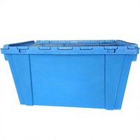 Caisse de déménagement en plastique bleu empilable et peu encombrante, boîte logistique en plastique pour expédition