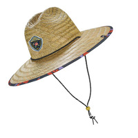 Chapeau de paille de sauveteur d'été de haute qualité avec logo personnalisé, impression de pêche, sombrero, chapeau de plage, chapeau de surf, vente en gros 2026