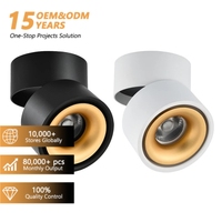 Plafonniers LED encastrés blancs, noirs et dorés, orientables à 360 degrés, à intensité variable, 5W, 7W, 9W, 12W, 15W