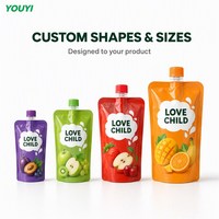 Pochettes à bec verseur personnalisées imprimées, qualité alimentaire, réutilisables, pour liquides, 100ml 150ml 200ml