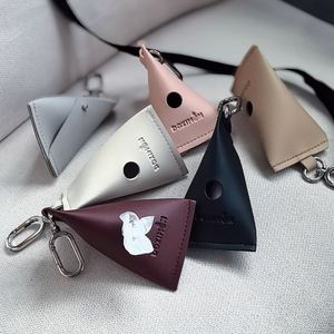 Hanging PU Leather Embossed Design Novelty Style Poop Bag <b>Carrier</b> Carabiner Portable Dog Waste Dispenser Outdoor Walking <b>Pet</b> - Product Image 1