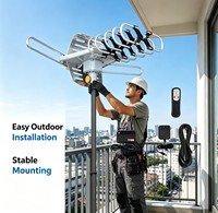 150-Meilen Outdoor HDTV-Antenne mit Großer Reichweite, Verstärkt, 360-Grad-Rotation mit RG6-Koaxialkabel für VHF- und UHF-TV-Senderempfang