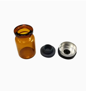 10ml/30ml amber glass <b>bottle</b>, empty glass container, with white/red/blue cap; cap color customizable. - Product Image 3