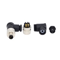 Connecteur circulaire en plastique IP67, pièces, 3 broches, mâle et femelle, prise d'assemblage à 90 degrés, en Stock
