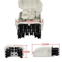 Boîtier de fibre optique FTTH PC ABS PLC NAP, 2 entrées, 16 sorties, pré-connecté, 16 cœurs, boîte de fibre optique extérieure étanche, adaptateur