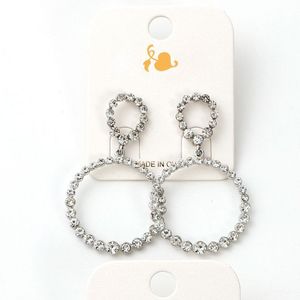 Boucles d'oreilles créoles serties de diamants en or léger 18 carats, bijoux de mode pour femmes pour les soirées - Product Image 1