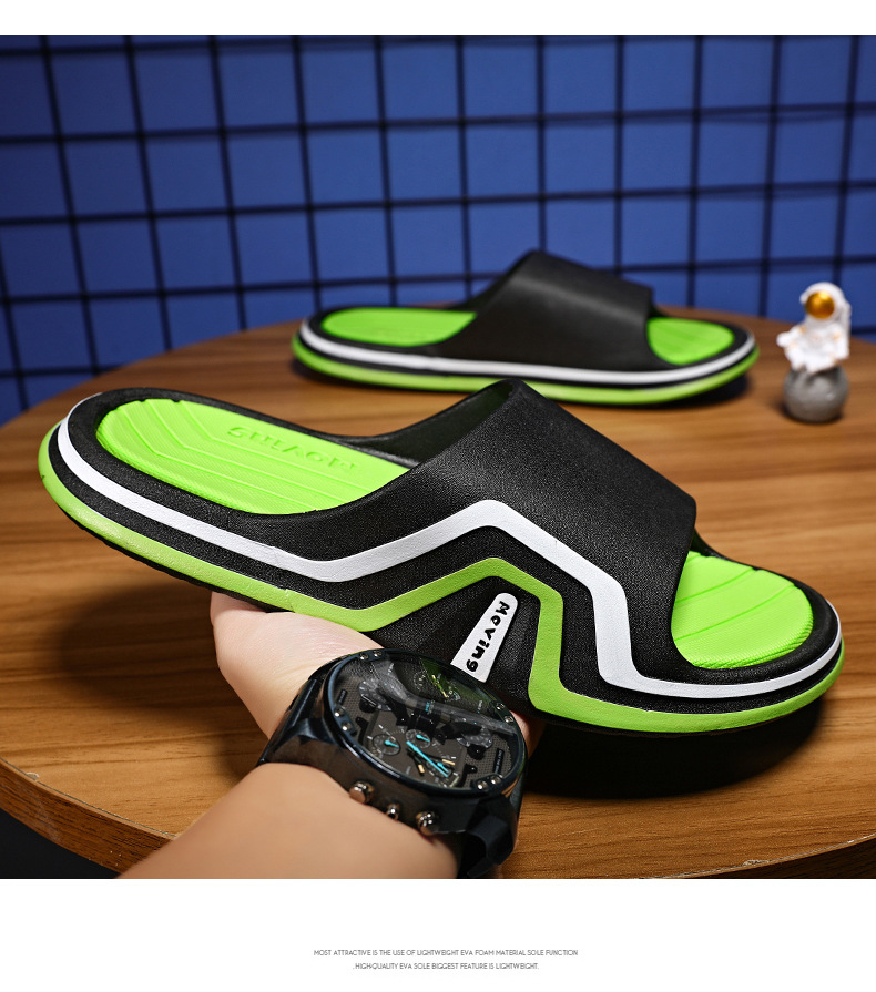 Men Thick-soled Slides Slippers Non-slip Wear-resistant Beach Sandals and Slippers