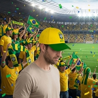 Brasilien-Fans Fußball-Meisterschaftsschal Baseball-Kappe Fußball-Merchandise Geschenk Souvenir