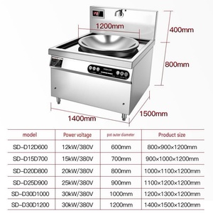 Cuisinière à induction industrielle 20KW à double brûleur pour la préparation de repas en gros volume et les buffets - Product Image 5