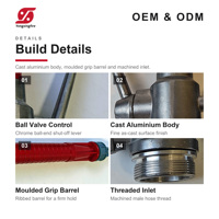 Nosel Selang Pemadam Kebakaran 2 Inci, Katup Bola Aluminium Alloy, Pegangan Bergaris, Badan Cor, Ringan, untuk Stasiun Hidran, OEM ODM