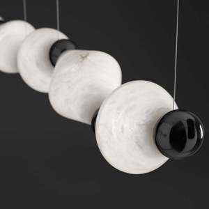 Italian Luxury Marble Chandelier Long Shape LED <b>Light</b> Source E27 Bulb Base Home Decor Pendant <b>Light</b> - Product Image 3