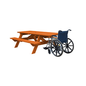HMS 94 Redwood in legno massello pieghevole all'aperto tavolo da Picnic Design rustico con foro per ombrellone per cortile mobili da pranzo - Product Image 3