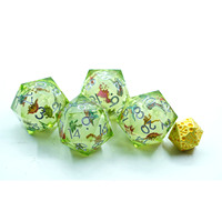 Jeu de dés D20 géants personnalisés de 33mm dés polyédriques en résine à 20 faces en vrac à 20 faces avec conception de dinosaure pour jeux de rôle