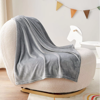 Vente en gros de haute qualité Fabriqué en Chine Couvertures en molleton de corail de luxe en peluche grise multifonctionnelle Super doux Facile à ranger et à transporter