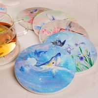 Dessous de verre classiques écologiques avec support pour boissons froides Tasses et tasses à vin-Protection de table en forme de rectangle