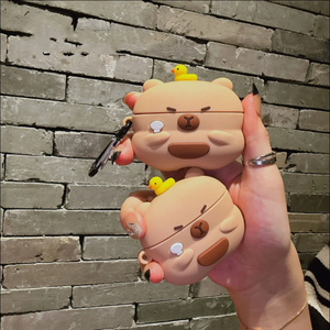 Pour Airpods1/2 3 Pro Pro2 nouveau produit drôle 3D dessin animé Capybara Silicone écouteurs étuis génération couverture sans fil casque boîte - Product Image 4