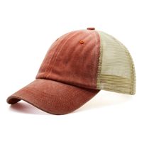 Topi Baseball Katun Retro Distressed Washed - Warna Solid, Jaring Bernapas, Topi Matahari Musim Panas, Gesper yang Dapat Disesuaikan, Laris Manis