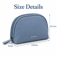Pochette de maquillage Oxford demi-lune, trousse de toilette avec compartiments intérieurs élastiques, résistante aux éclaboussures, cadeau de voyage, impression personnalisée, fabrication OEM