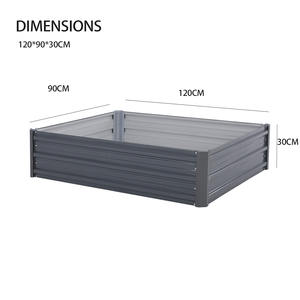 120x90x30cm grau verzinkter Stahl Pulver beschichtetes Metall Garten Hochbeet für Kräuter - Product Image 2