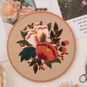 DIY Starter <b>Kit</b> <b>Embroidery</b> Needlework Cotton Fabric Stitch & Ribbon Painting for Flower Handwork - Product Image 6