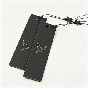 Etiquetas colgantes personalizadas negras, etiquetas de ropa de papel kraft, etiquetas colgantes impresas, precios, marcas de ropa, etiquetas para joyería - Product Image 4