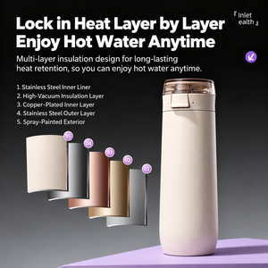 20oz 304 Stainless Steel Vacuum Insulated Tumbler with One-Touch Flip Lid Portable Travel <b>Mug</b> for Car Office - Product Image 3