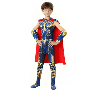 Disfraz de Thor con Capa de Spandex para Hombres y Niños, Cosplay de la Película de Marvel, Traje de Halloween - Product Image 2