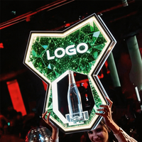 Présentoir à bouteilles LED avec logo personnalisé, support lumineux en acrylique pour vin, forme irrégulière, accessoire de service VIP pour boîte de nuit