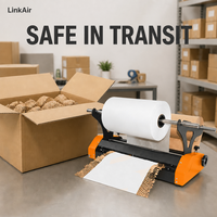 Machine à papier alvéolé sur demande, distributeur de rouleaux, découpe à la longueur, papier kraft extensible pour emballage d'entrepôt
