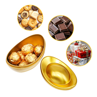 Boîte en fer blanc gaufrée en forme de lingot d'or, qualité alimentaire, recyclable, OEM, pour bonbons de mariage, chocolat, cadeaux
