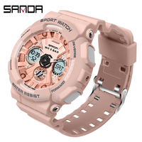 SANDA 6033 Herren LED Quarzuhren Mode Sport Analog Alarm Uhr Wasserdichte Digitaluhren für Männer Chronograph