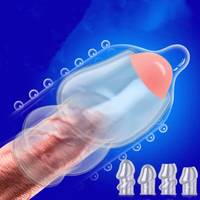 Ensemble de 2 anneaux péniens en silicone TPE avec fonction de retardement de l'éjaculation et extenseur de gland