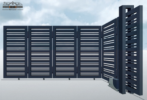 Puerta corredera giratoria de 90-130 grados, puerta corredera de esquina redonda, semiprivacidad, estilo más vendido, puerta giratoria de corte por láser para jardín - Product Image 4