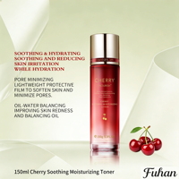 Tonique Visage Apaisant et Hydratant aux Herbes Naturelles Bio, à la Cerise, à la Levure de Tremella, à l'Extrait de Glycyrrhiza (Sureau), à l'Acide Folique