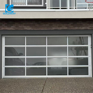 <span class=keywords><strong>Porte</strong></span> <span class=keywords><strong>de</strong></span> <span class=keywords><strong>garage</strong></span> sectionnelle pliante automatique en verre givré, portail piétonnier coulissant en hauteur 9x8 en alliage d'aluminium, antivol, design moderne, nouveauté - Product Image 2