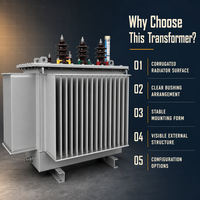 Transformateur de distribution triphasé immergé dans l'huile S11 30kVA 63kVA 80kVA 125kVA 6kV 10kV