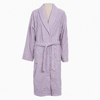 Peignoir de luxe en coton éponge à col châle, naturellement chaud et confortable pour la maison et les voyages, taille unique, style enveloppant, vêtement de nuit, vente en gros