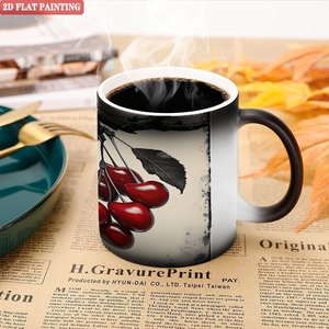 Heat Sensitive Mug 11oz Frosted Black <b>Ceramic</b> Sublimation Blank <b>Cup</b> - Product Image 5
