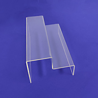 Étagère à 2 niveaux en acrylique transparent pour l'affichage des escaliers, support à 2 niveaux en acrylique transparent pour l'affichage de bijoux, de chaussures, de parfums, de cupcakes