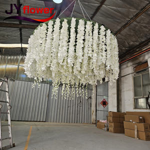 JY hecho a mano blanco caída glicinia loto Artificial decoración flor círculo redondo <span class=keywords><strong>techo</strong></span> Decoración <span class=keywords><strong>Para</strong></span> Boda Hotel techos - Product Image 2