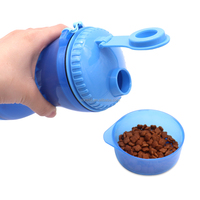 2025 Fabrik Maßgefertigte Tragbare 2-in-1 Auslaufsichere Reise-Futter- und Wasserspenderflasche für Katzen und Hunde für Outdoor-Spaziergänge