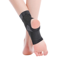 Attelle de cheville de sport avec logo OEM Protecteur de cheville de football Sangle de compression en nylon Ceinture Bandage élastique noir Support de cheville de gymnastique sportive